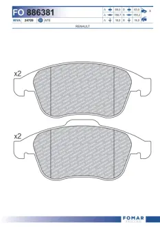 Тормозные колодки FOMAR FO 886381