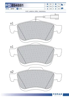 Тормозные колодки FOMAR FO 894881