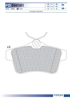 Тормозные колодки FOMAR FO 896581