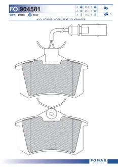 Тормозные колодки FOMAR FO 904581