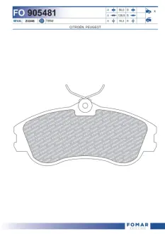 Тормозные колодки FOMAR FO 905481