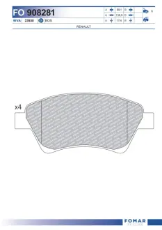 Тормозные колодки FOMAR FO 908281