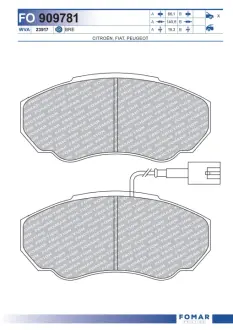 Тормозные колодки FOMAR FO 909781