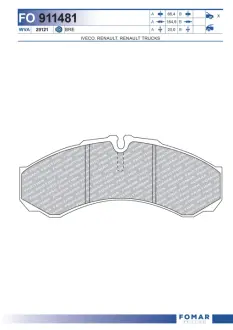 Тормозные колодки FOMAR FO 911481