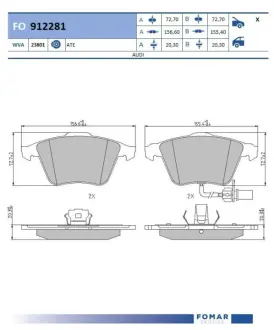 Тормозные колодки FOMAR FO 912281
