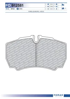 Тормозные колодки FOMAR FO 912581