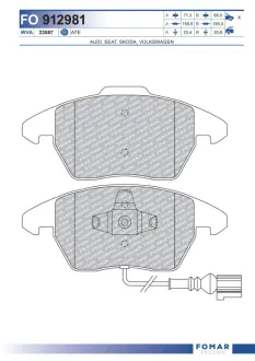 Тормозные колодки FOMAR FO 912981