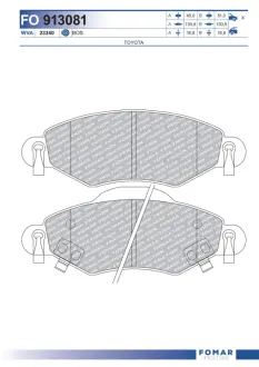 Тормозные колодки FOMAR FO 913081