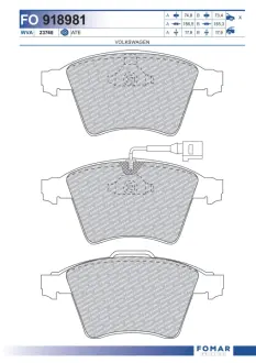 Тормозные колодки FOMAR FO 918981