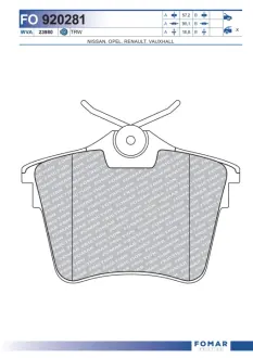Тормозные колодки FOMAR FO 920281