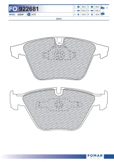 Тормозные колодки FOMAR FO 922681