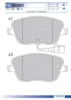 Тормозные колодки FOMAR FO 922881