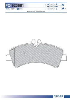 Тормозные колодки FOMAR FO 923681