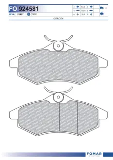 Тормозные колодки FOMAR FO 924581