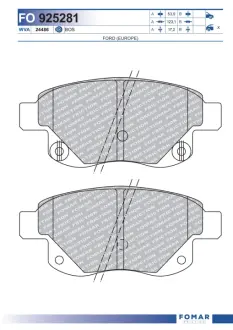 Тормозные колодки FOMAR FO 925281