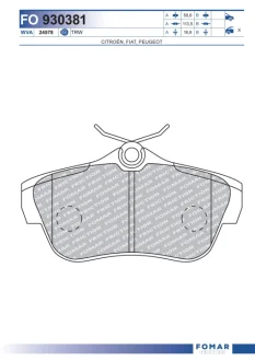 Тормозные колодки FOMAR FO 930381