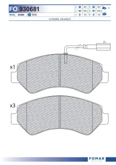 Тормозные колодки FOMAR FO 930681