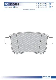 Тормозные колодки FOMAR FO 935681