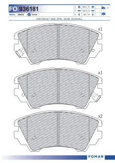 Тормозные колодки FOMAR FO 936181