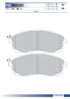 Тормозные колодки FOMAR FO 969381