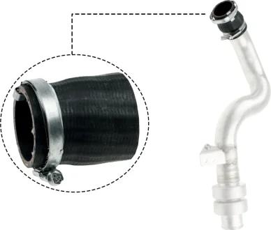 Шланг інтеркулера (діаметр 44,5/50мм, довжина 70мм, чорн) LAND ROVER DISCOVERY III, DISCOVERY IV, RANGE ROVER SPORT I 2.7D 07.04-12.18 Gates 090578