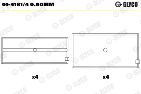 Пiдшипник шатуна (к-кт) Glyco 01-4181/4 0.50MM