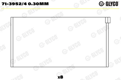 Вкладиші шатунні PSA 0,30 2,0TDCi/2,2HDi DW10ATED4/DW10BTED4/DW12TED SPUTTER Glyco 71-3952/4 0.30MM