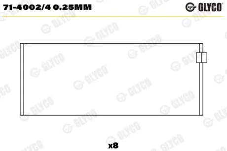 Вкладиші шатунні 0.25 MB M271 Glyco 71-4002/4 0.25MM