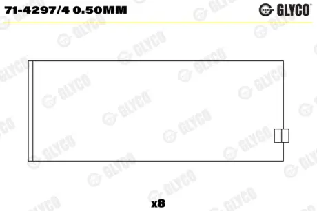 Пiдшипник шатуна (к-кт) Glyco 71-4297/4 0.50MM