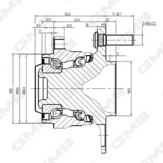 HONDA Ступица задн. CR-V 1.6/2.0 12-16 GMB GH35120M