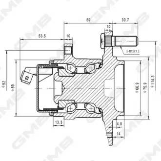 HYUNDAI Подшипник задн.ступицы с ABS ix20,Kia Soul,Venga 09- GMB GH35210A