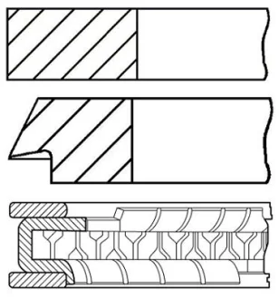 Кільця поршневі OPEL 73,90 1,0 12V/1,2 16V/1,4 16V Z14XEP/Z12XEP/Z10XEP GOETZE 08-429507-00