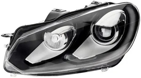 VW фара основна Bi-Xenon з мотором,без газоразр.лампи,без предвкл.приладу D1S PY21W W5W з денне.світлом прав.Golf VI 08- HELLA 1ZS 009 902-521