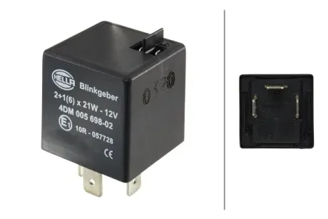 Реле вказівників повороту 2+1(6)x21W EP Вт, 12 В HELLA 4DM 005 698-021