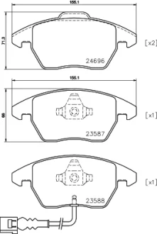 AUDI гальмівні колодки передн A1 1.4 10-, A3 2.0 03-, TT 2.0 07-, SKODA, VW Hella 8DB 355 023-161