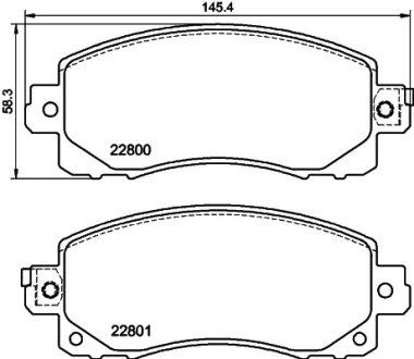 HELLA SUBARU гальмівні колодки передн FORESTER 18-, IMPREZA 16-, XV 17- Hella 8DB 355 039-161