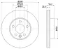 PRO диск гальмівний перед. (вентил.) VW Sharan 95- FORD Galaxy SEAT (288*25) HELLA 8DD 355 104-481 (фото 4)