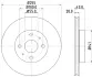 PRO TOYOTA гальмівний диск передн.Yaris 00-05 HELLA 8DD 355 108-881 (фото 4)
