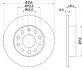 PRO VW гальмівний диск задн.Audi A3, Caddy III, Golf V,VI, Touran, Skoda Octavia II, SuperB II HELLA 8DD 355 109-641 (фото 4)