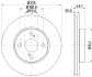 TOYOTA гальмівний диск передн.Corolla 02 Hella 8DD 355 110-431 (фото 4)