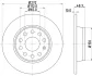 PRO VW диск гальмівний задн. Audi A3 08-Golf VI 08-, Caddy IIISkodaSeat Hella 8DD 355 116-971 (фото 4)