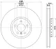 PRO HIGH CARBON BMW гальмівний диск передн. правий X5 (E70), X5 (F15, F85), X6 (E71, E72) HELLA 8DD 355 120-731 (фото 4)