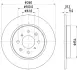 PRO HONDA Гальмівний диск задн. INSIGHT 1.3 09-, JAZZ III ELECTRIC 09- HELLA 8DD 355 122-531 (фото 4)