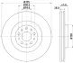PRO HIGH CARBON FIAT гальмівний диск передн. Doblo 10- HELLA 8DD 355 129-351 (фото 4)