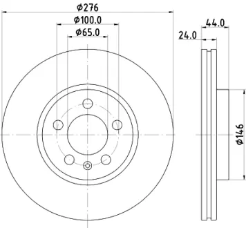 PRO VW диск гальм. передній Polo, T-Cross, SKODA Scala, Kamiq HELLA 8DD 355 132-891
