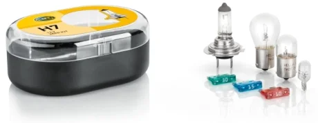 H7 12V Набір лампа розжарювання (H7, P21W, R5W, T4W + 3 запоб.) Hella 8GH 007 157-941