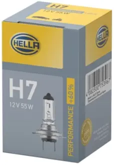 H7 12V 55W Лампа розжарювання PLUS 60% HELLA 8GH 223 498-231