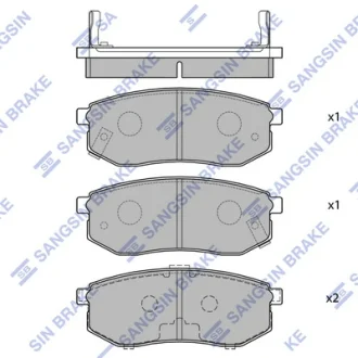 Гальмiвнi колодки кт. Hi-Q (SANGSIN) SP1054-R