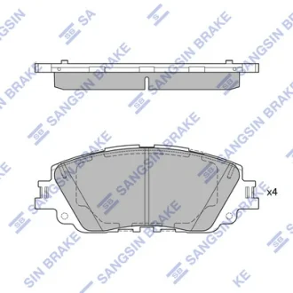 Колодки гальмівні дискові (комплект 4 шт) Hi-Q (SANGSIN) SP4275