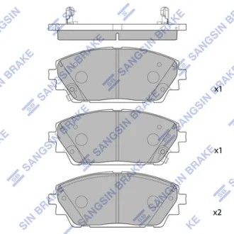 Колодки гальмівні дискові (комплект 4 шт) Hi-Q (SANGSIN) SP4381